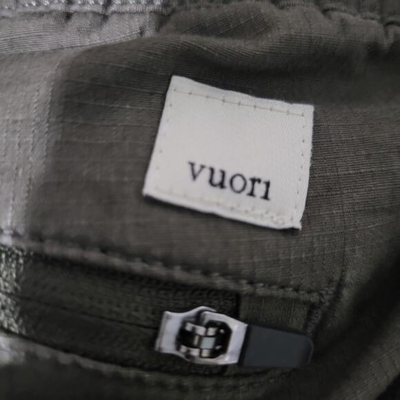 Vuori Vintage Ripstop Pants Green Cuffed Ankle Crop Cotton Drawstring Pull On XS - Picture 9 of 16